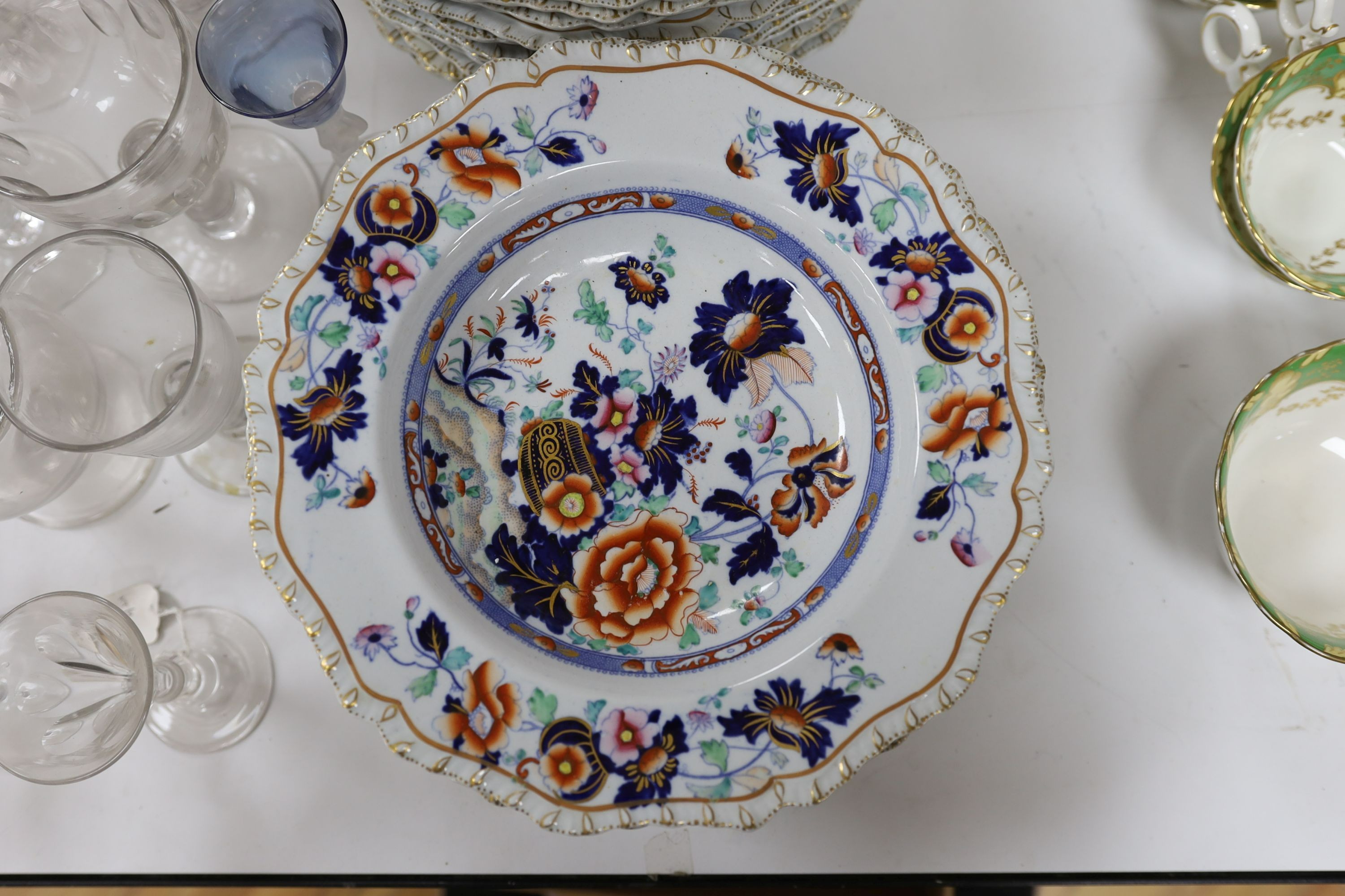 An early 19th century 35 piece Hicks and Meigh, pattern 53 